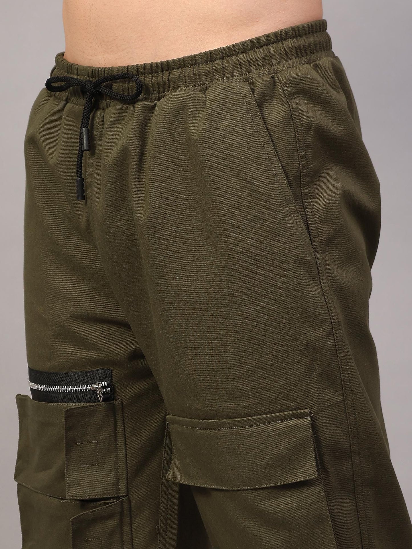 Sprouted Men's Cotton Blend Solid Multipocket Cargo Jogger