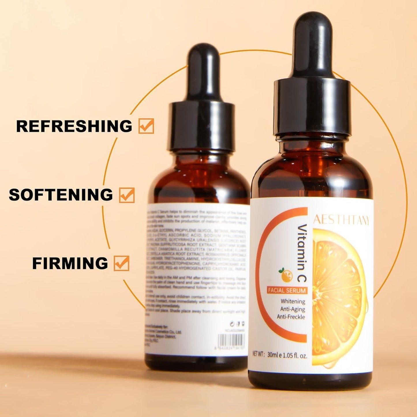 Hydrating Hyaluronic Acid Serum for Face with Vitamin C, Vitamin E