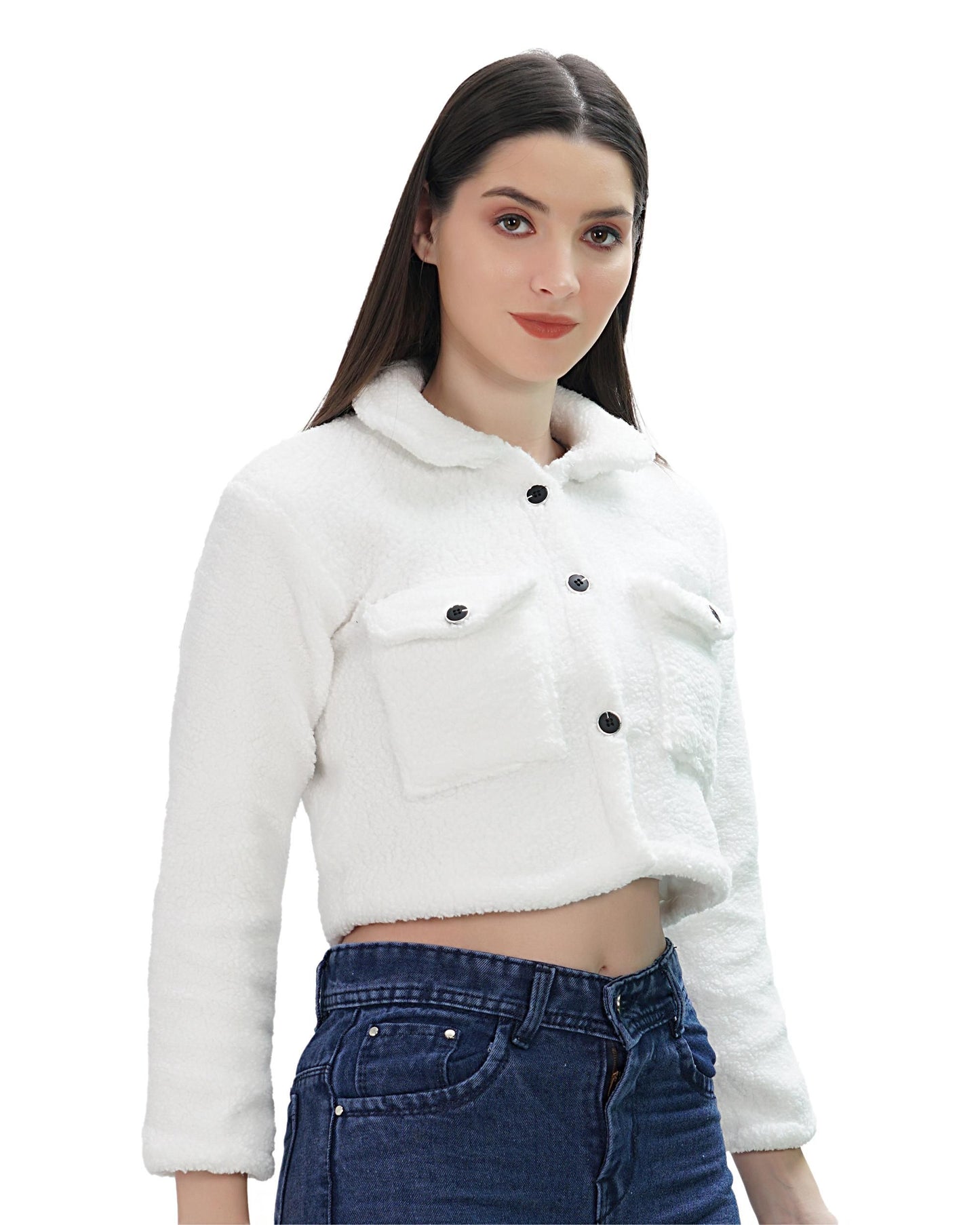 Lily Buds Wool Jacket For Women (White)